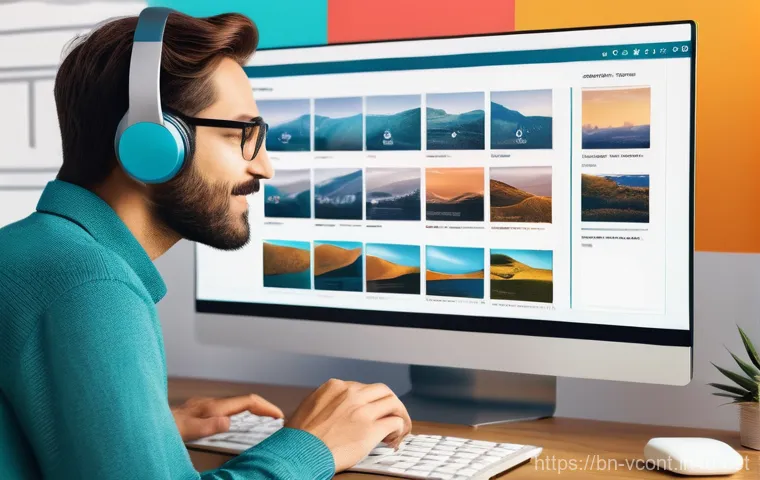 영상콘텐츠 전문가의 업무 사례 공유 - A realistic photograph of a content creator, an adult of any gender, dressed in practical, modest ev...