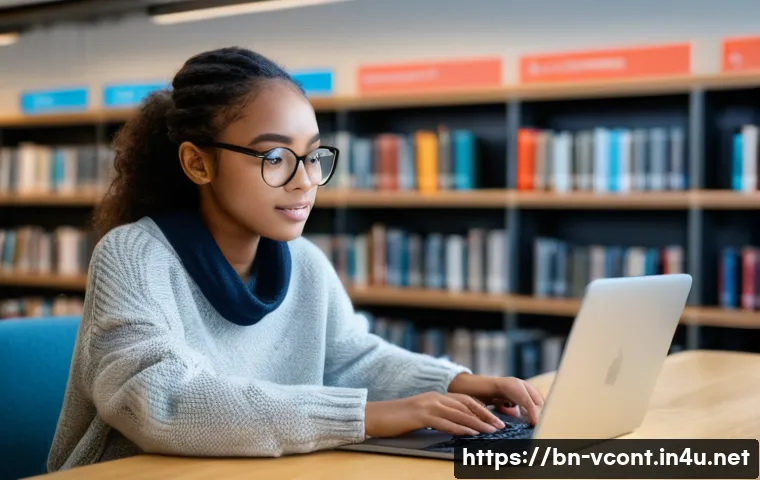 영상콘텐츠 전문가가 되기 위한 학위와 교육과정 - **Prompt:** A young, focused female student, approximately 22 years old, with diverse features, is s...